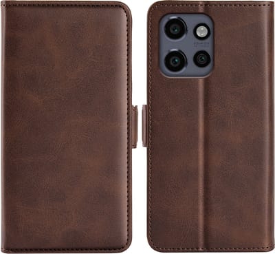 MobyDefend Hoesje - Geschikt voor Motorola Edge 50 Neo / Edge 60 Neo - Luxe Wallet Book Case (Sluiting Zijkant) - Bruin