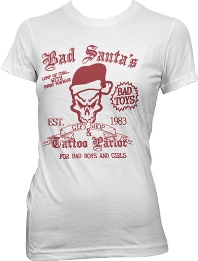 Hybris Bad Santa's Gift Shop Girly Tee dames-T-shirt White