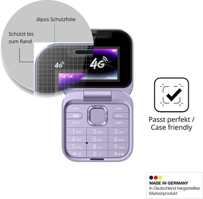 dipos – 2x Pantserfolie geschikt voor Tosuny 4G Klapptelefon | 9H Screenprotector