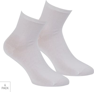 Boru Bamboo - 6-Pack - Quarter Sokken met Badstof Zool - Bamboe - Antibacterieel - Heren / Dames - wit - 36-40 - 2307