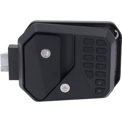 Serrure de porte d'entrée sans clé pour camping-car avec télécommande et déverrouillage par mot de passe, protection IP65 pour camping-cars, caravanes 5ème roue, remorques de chargement black