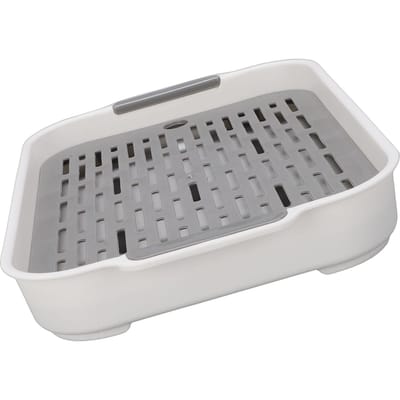 Kop Afdruiprek Rechthoekig Plastic Dubbellaags Afdruiprek voor Fruit Waterbeker Snacks