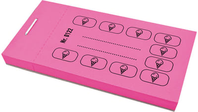 CombiCraft Consumptiekaarten ijsicoon fuchsia - per 5 boekjes van 50 kaarten