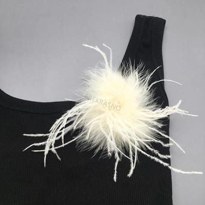 Struisvogelveren broche voor kleding vrouwen veren pin broche sieraden haaraccessoires hoofddeksels broche schoen veer mode luxe beige