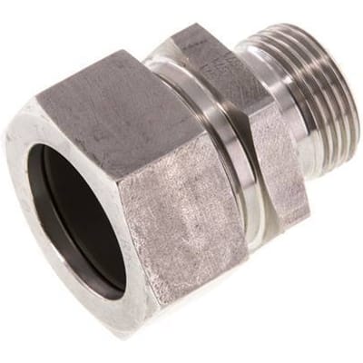 G 1'' Buitendraad x 35L RVS Rechte Snijring Koppeling 160 Bar DIN 2353 - FL2S-MC-ST-100G-35-L