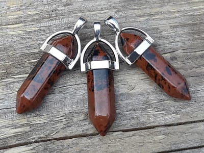 Edelsteen Obsidiaan Mahonie - pendel - healing punt hanger