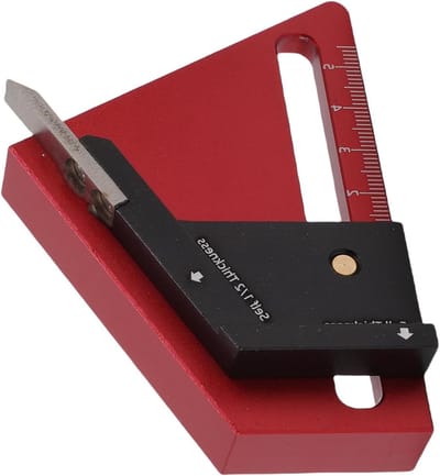 Middenlijnmarkeringsgereedschap - Afschrijver Krase Tool - Houtbewerking Precisie - Aluminiumlegering CNC - 0-58 mm - Zilverkleurig