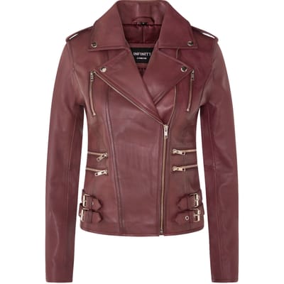 Dames leren Brando bikerjack-Loddon