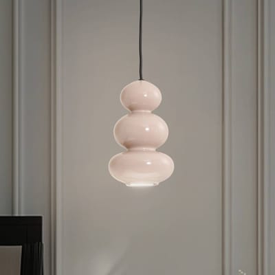 Argon Hanglamp Oman, glanzend grijs, glas, Ø 14 cm