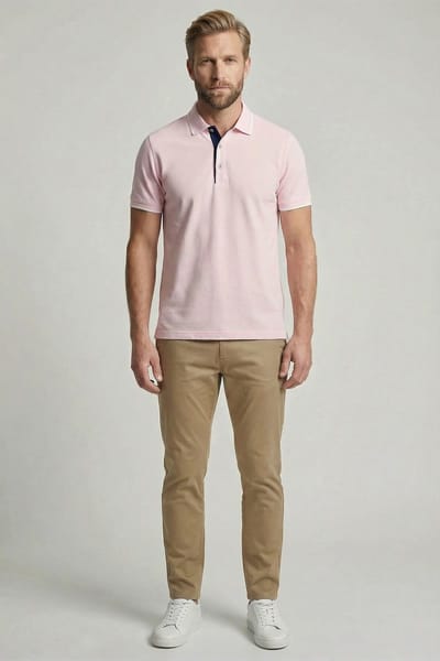 Giordano – Torino – Heren – Katoenen – Poloshirt – Polo – Roze – 616552-51