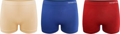 Gianvaglia - Boxershorts - Dames - Naadloos - microfiber en elastisch - set van 3 stuks diverse kleuren - S/L