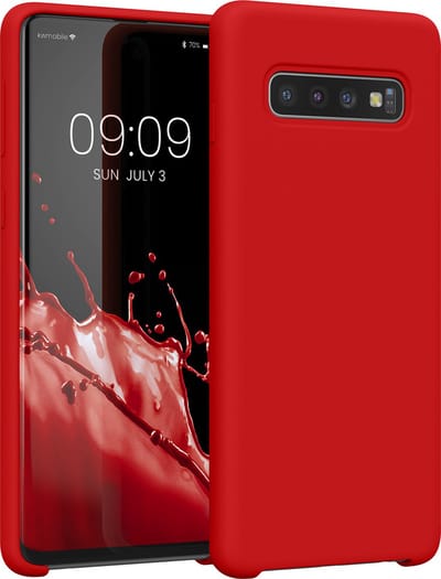 kwmobile telefoonhoesje geschikt voor Samsung Galaxy S10 - Hoesje met siliconen coating - Smartphone case in klassiek rood