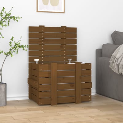 vidaXL - Opbergbox - 58x40,5x42 - cm - massief - grenenhout - honingbruin