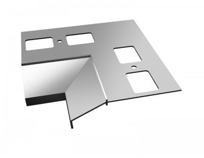 Renoplast, Aluminium Dakrandprofiel K100, Tegelvloeren Op Lijmmortel, Waterafvoersystemen, Binnenhoek 90°, Zwart
