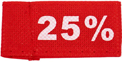 50x Kledinglabel 3x6cm - 25% rood