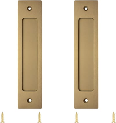 Cosensi- Schuifdeurtrek Modern Design - Verzonken Deurtrek - Aluminiumlegering - Champagnegoud - 180 mm - Inclusief Bevestigingsschroeven - Deurklink