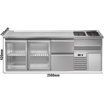 GGM Gastro Biertheke Premium PLUS - 2500x700mm - 2 Glastüren & 2 Schubladen