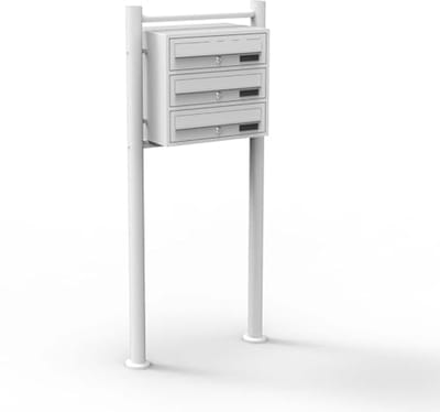 Staande brievenbus met 3 mailboxen voor meerdere adressen
