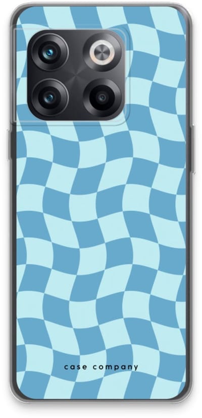 Case Company® - Hoesje geschikt voor OnePlus 10T hoesje - Grid Blauw - Soft Cover Telefoonhoesje - Bescherming aan alle Kanten en Schermrand