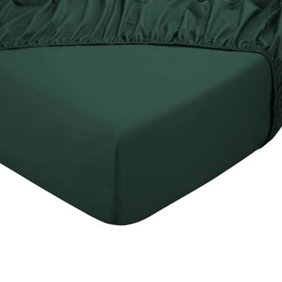 DoubleDry Hoeslaken 100% Natuurlijk Katoen - Tweepersoons 160x200 cm - Zacht & Ademend - Rondom Elastiek - Donkergroen