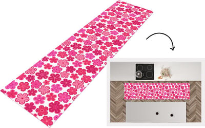 Keukenloper - Loper keuken - Bloemen - Roze - Patronen - 200x50 cm - Keukenloper vinyl