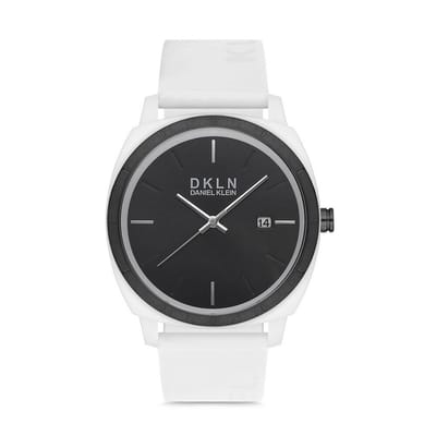 Daniel Klein DK.1.12650-2 - Horloge - Analoog - Mannen - Heren - siliconen band - rond - Wit - Zwart