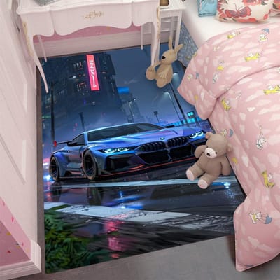 Autospel Tapijt Cartoon Woonkamer Slaapkamer Keuken Banktafel Balkon Kleed Antislip Wasbare Mat Exquise Huisornamenten 50X80CM