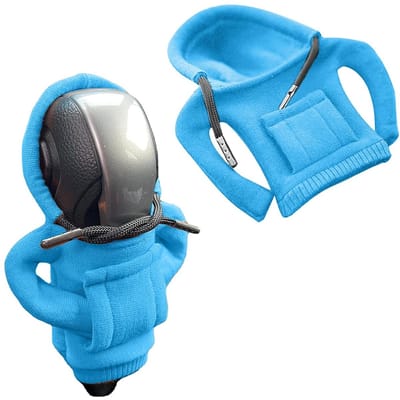 Dailygoody - Gear Shift Hoodie - Gear Shift Cover - Vrolijke Versiering - Blauw - Auto Decoratie - Ideaal voor Autobezitters - Luxe Velours