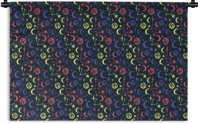 Wandkleed - Wanddoek - Sterren - Planeten - Design - 180x120 cm - Wandtapijt