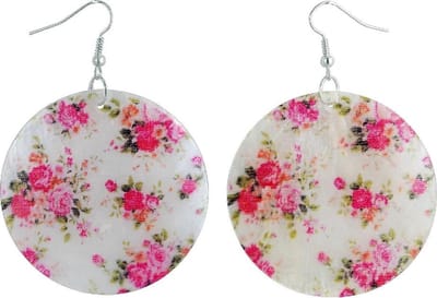 Behave - Oorhangers schelp met bloemetjesprint - romantisch detail