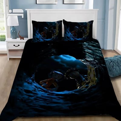 Dekbedovertrek Kussensloop Beddengoedset Horrorfilm C-Coralines Jongen Meisje Slaapkamerdecoratie Kindergeschenk Eenpersoons Tweepersoons Groot Formaat 135x200cm&set