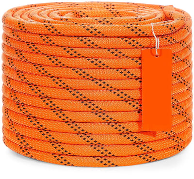 NordHaus Polyester Touw - Klimtouw - Rigging Koord - Hoge Treksterkte 17,79 kN - 36,5 m 9,5 mm Oranje Zwart