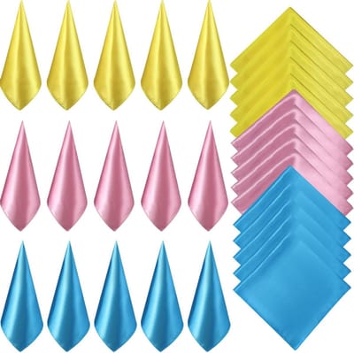 Set van 15 Vrouwen Sjaals met Vierkante Hals, Effen Satijnen Neckerchiefs en Haarwraps voor Diverse Stijlen