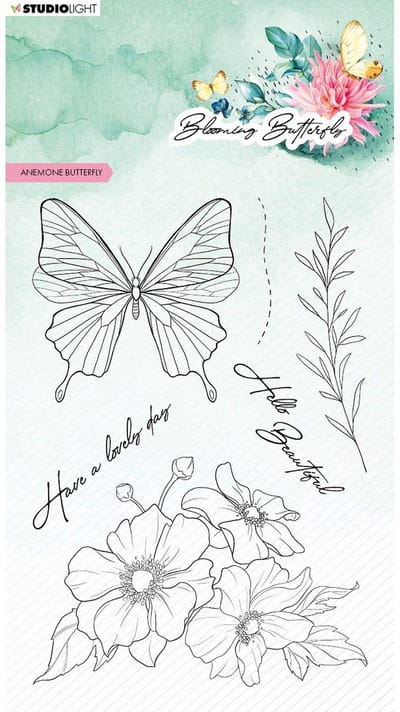 Studio Light Blooming Butterfly Clear Stempels Anemone Butterfly