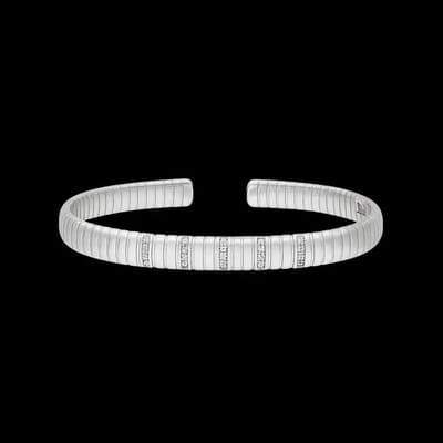 Victoria Valenza Zilverkleurige Armband met Zirkonia Stenen - Armband - Zilverkleurig - Zirkonia