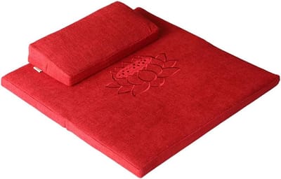 Meditatiekussen Set - Vloerkussen Tatami - Comfortabel Zitten - Ademend Katoen - 60 cm - Rood