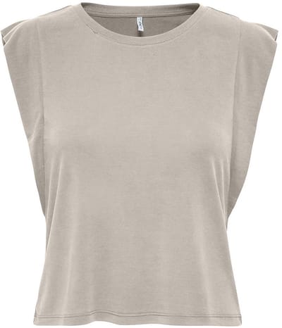 Only Free Life Mouwloos T-shirt Beige XS Vrouw