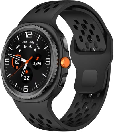Strap-it Siliconen 'Air' bandje met druksluiting geschikt voor Samsung Galaxy Watch 9 (40/44mm) / Watch 8 (40/44mm) / 8 Classic (46mm) - zwart