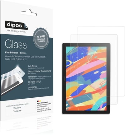 dipos – 2x Matte Pantserfolie geschikt voor Wacom Cintiq 16 | 9H Screenprotector