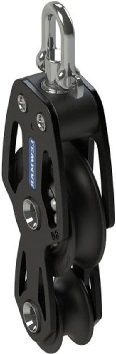 Viool blok - Touwgeleider - Watersport tuigage - Aluminium zijkanten - 8mm touw - Zwart