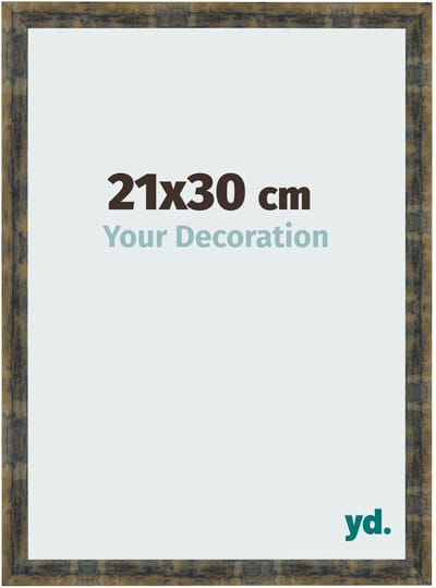 Your Decoration - Fotolijst 21x30 cm - MDF - Blauw Goud Gemeleerd - Pisa