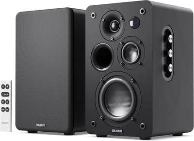 Luidspreker Boxen - Boekenplankluidsprekers - Muziek Streamen - 100W Drievoudige Drivers - 17 x 18 x 27.5 cm - Zwart