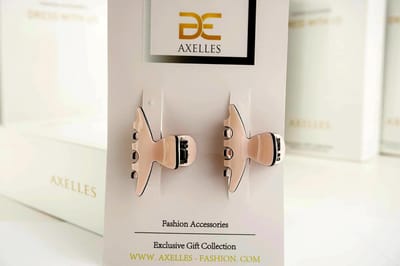 Luxe Haarklem 4 cm | Sierklem, 2-set in geschenkdoos (poeder-roze)