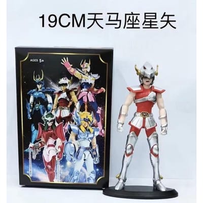 Figurine Anime 19CM Phoenix Ikki Hyoga Seiya Shiryu Modèle Armure Debout Jouets pour Enfants Boîte PVC Décoration de Collection de Bureau No box