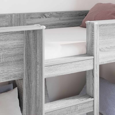 vidaXL - Stapeld - bed - voor - kids - Grijs - Sonoma - 100 - x - 200 - cm - Bewerkt - hout
