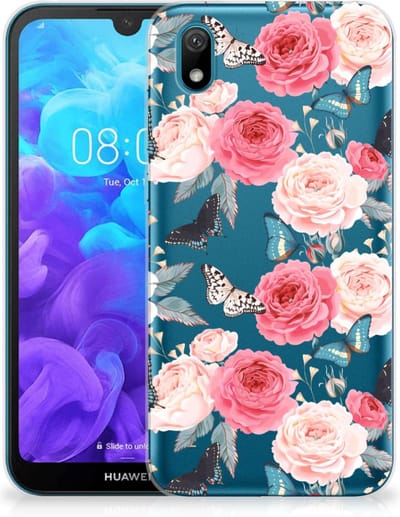 Huawei Y5 (2019) TPU Case Butterfly Roses