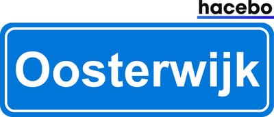 Hacebo - Plaatsnaam Sticker - 29x10 CM - Oosterwijk sticker - Verkeersborden sticker - grappige cadeaus - Oosterwijk