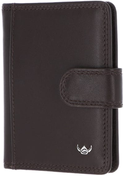 Golden Head Leren kaarthoes Polo RFID Protect Kartenetui mit Riegel 4516 Dunkelbraun donkerbruin