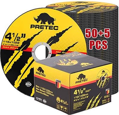 Snijwielen 4-1/2 inch - 50+5 Pack metaal en roestvrij staal voor haakse slijper