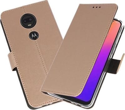 Bestcases Pasjeshouder Telefoonhoesje Motorola Moto G7 - Moto G7 Plus - Goud